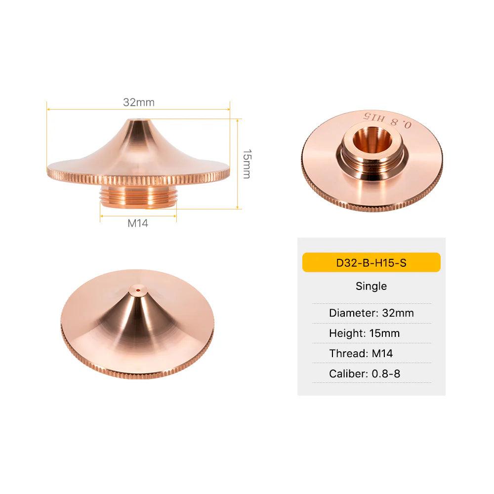 Dia.32 Series B Type Laser Nozzles D32 H15 M14 BMLaser
