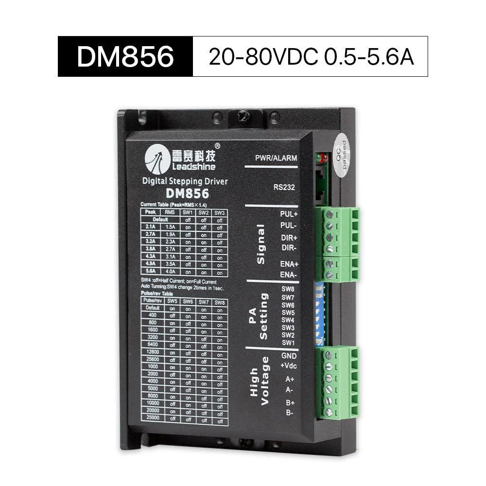 BMLaser DM856 20-80VDC 0.5-5.6A Leadshine 2 Phase Nema23/34 Stepper Motor Driver