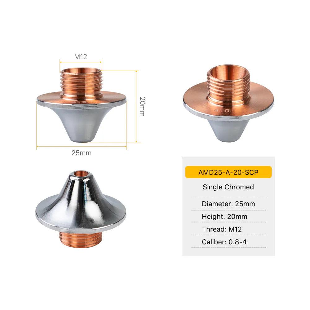 D25 H20 M12 AMD A Type Chrome-plated Laser Cutting Nozzles BMLaser 2