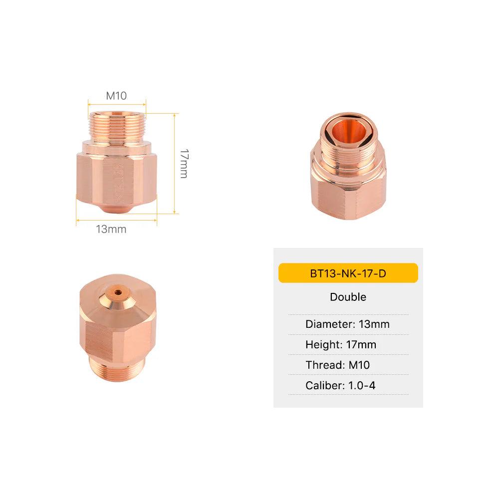 D13 H17 M10- BT NK Series Double Layer Laser Cutting Nozzles BMLaser