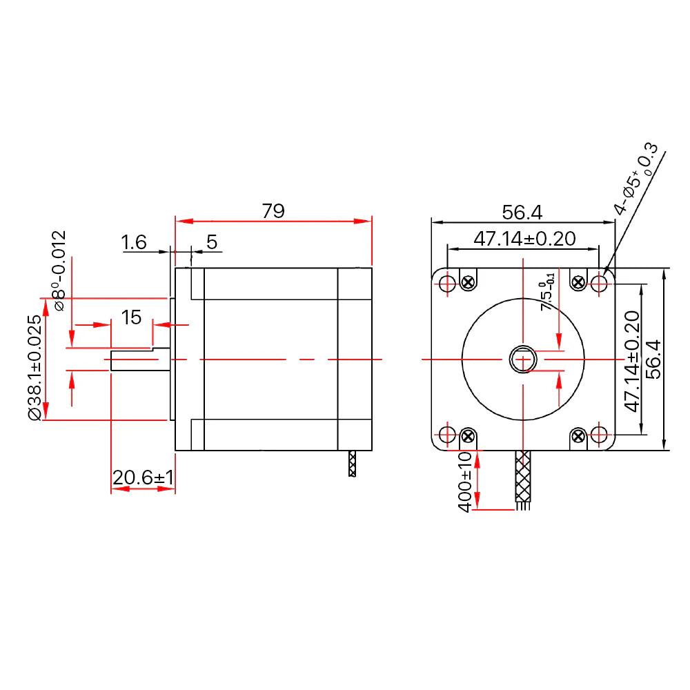 BMLaser Leadshine 573S15 3 phase Nema23 Stepper Motor