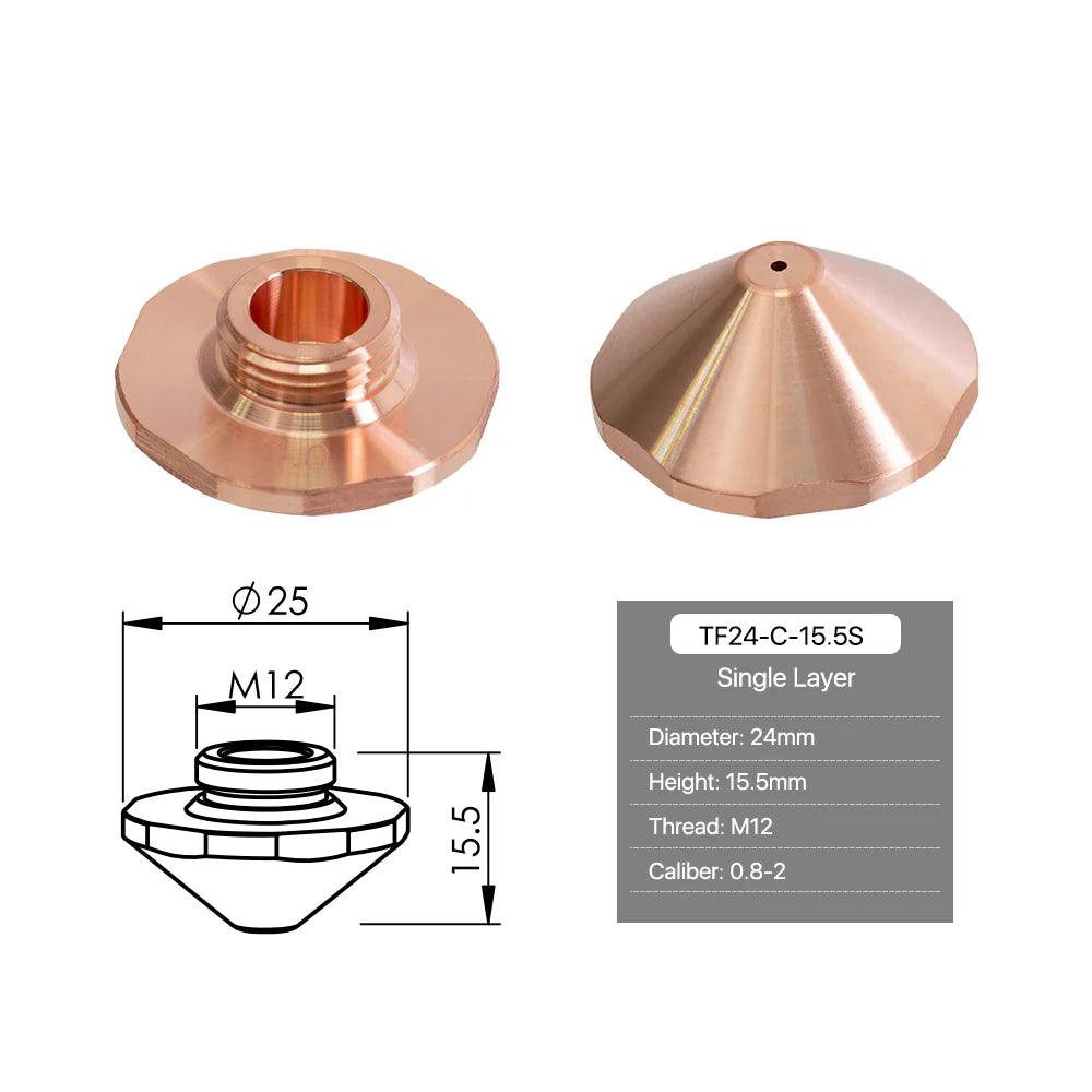 Dia.24 TM B Type Single Layer Laser Cutting Nozzles BMLaser4