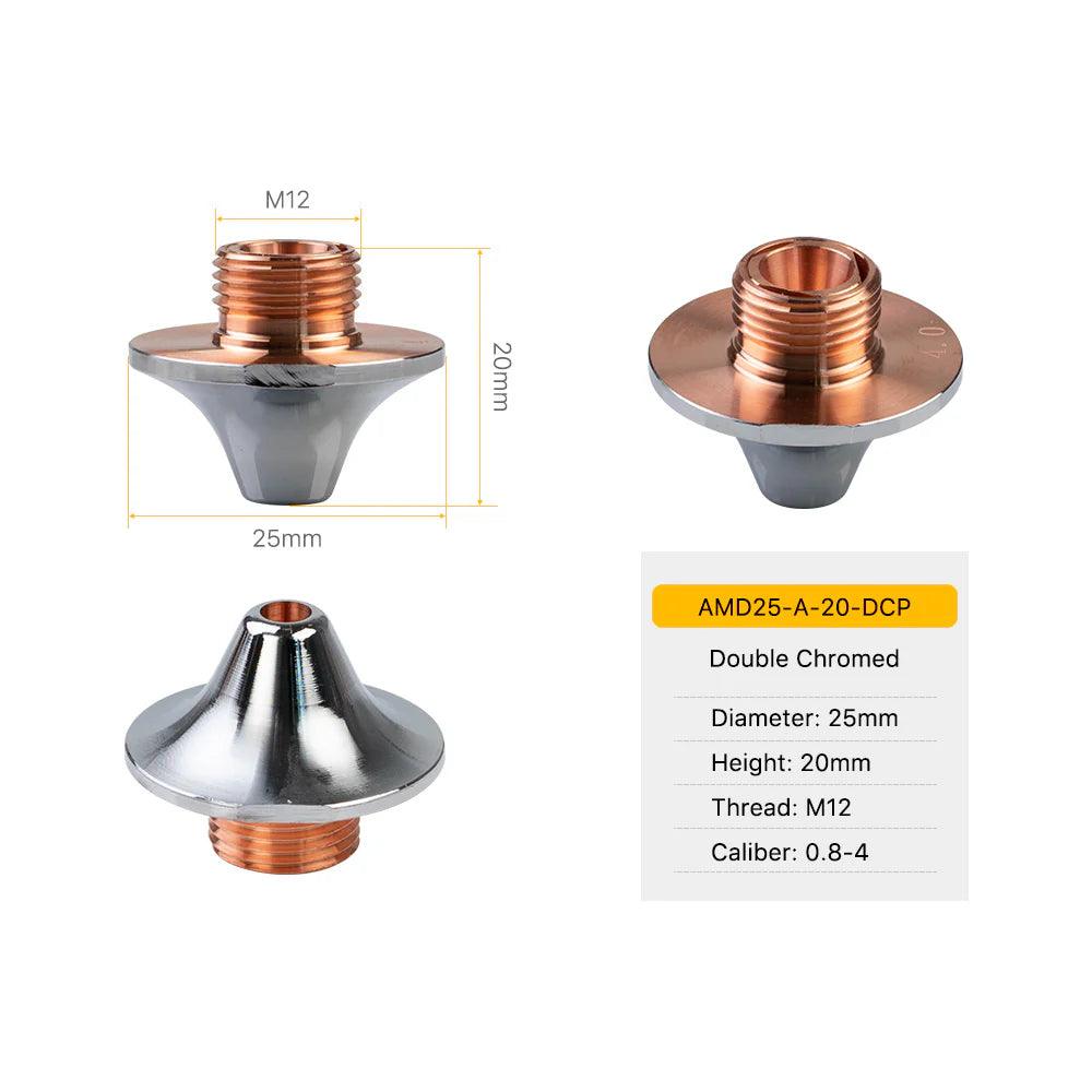 D25 H20 M12 AMD A Type Chrome-plated Laser Cutting Nozzles BMLaser 3