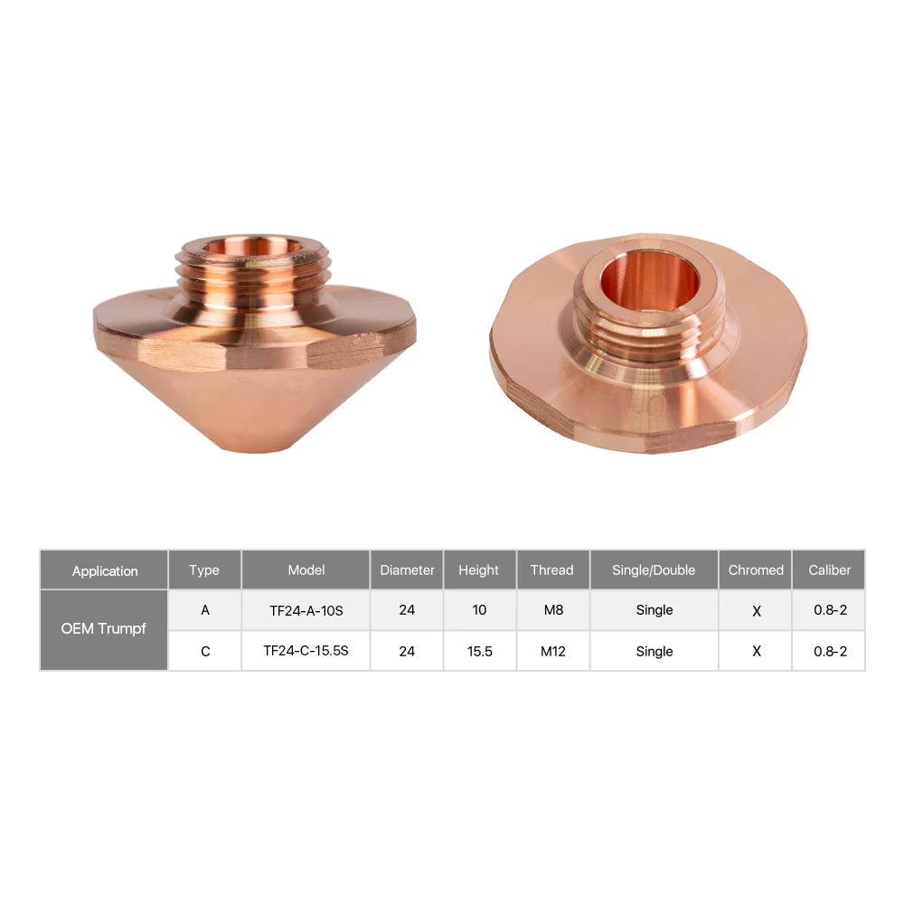 Dia.24 TM B Type Single Layer Laser Cutting Nozzles BMLaser5
