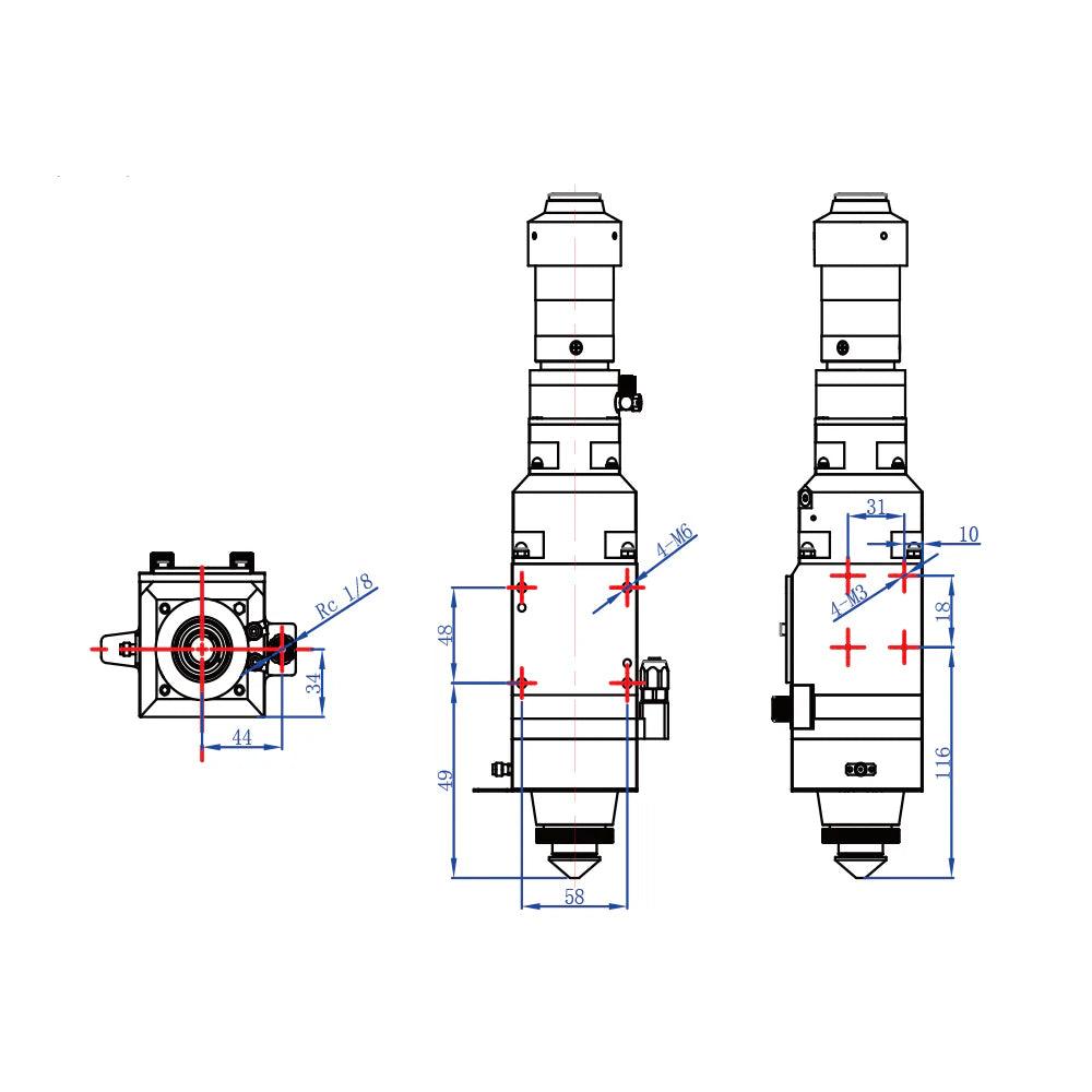 BMLaser 0-2kW WSX KC15A Fiber Laser Cutting Head