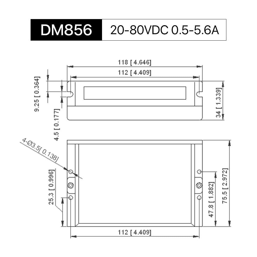 BMLaser DM856 20-80VDC 0.5-5.6A Leadshine 2 Phase Nema23/34 Stepper Motor Driver