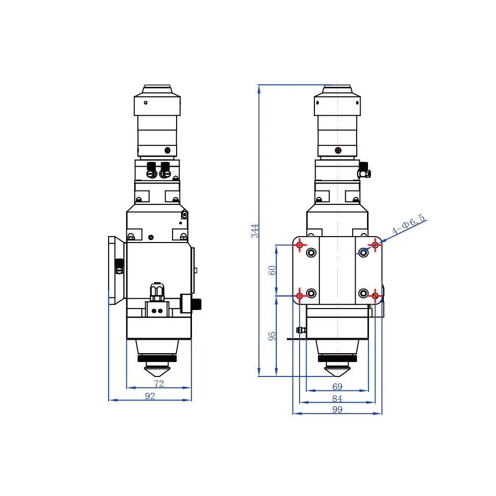 BMLaser 0-2kW WSX KC15A Fiber Laser Cutting Head