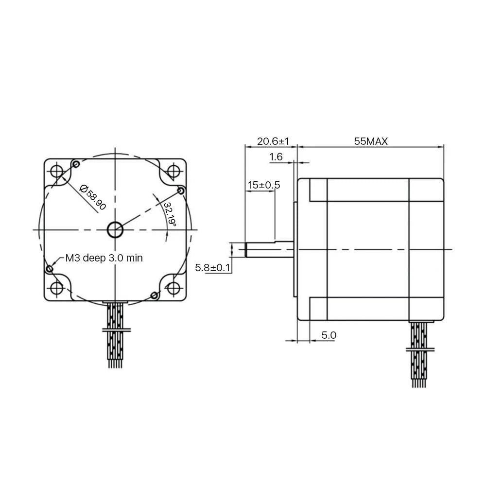 BMLaser Leadshine 57HS09 2-Phase Nema 23 Stepper Motor