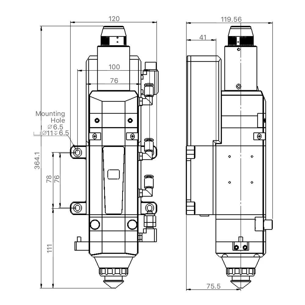 BMLaser 0-3KW AU3TECH A230E Autofocus Fiber Laser Cutting Head