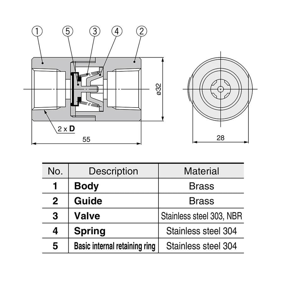 BMLaser INA-14-484-03 SMC High Pressure Check Valve