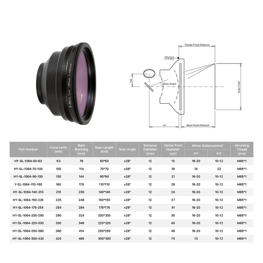 K9 M85 Fiber Laser F-theta Scan Lens BMLaser6