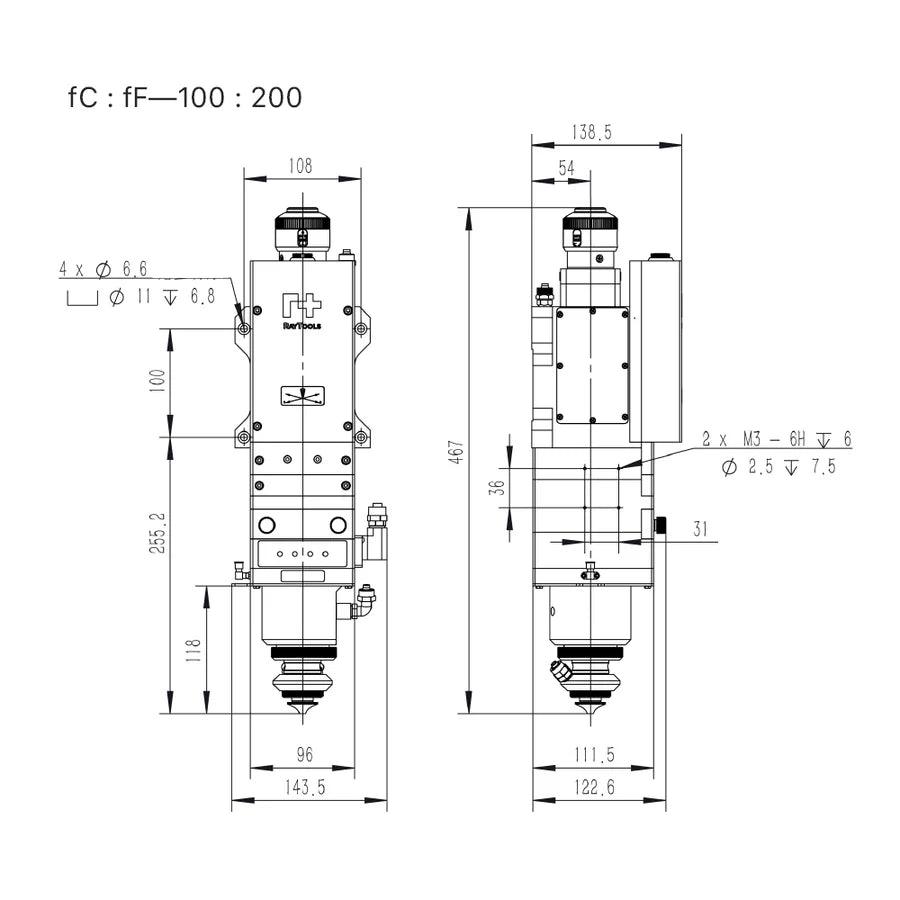 BMLaser Raytools BS12K 0-12KW Fiber Laser Cutting Head