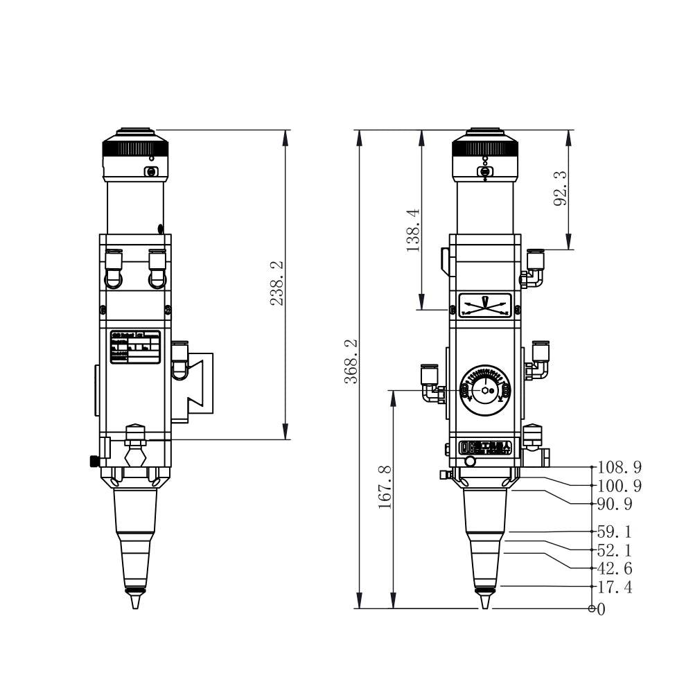 BMLaser 0-1.5KW Raytools BT210S 3D Manual Focus Fiber Laser Cutting Head