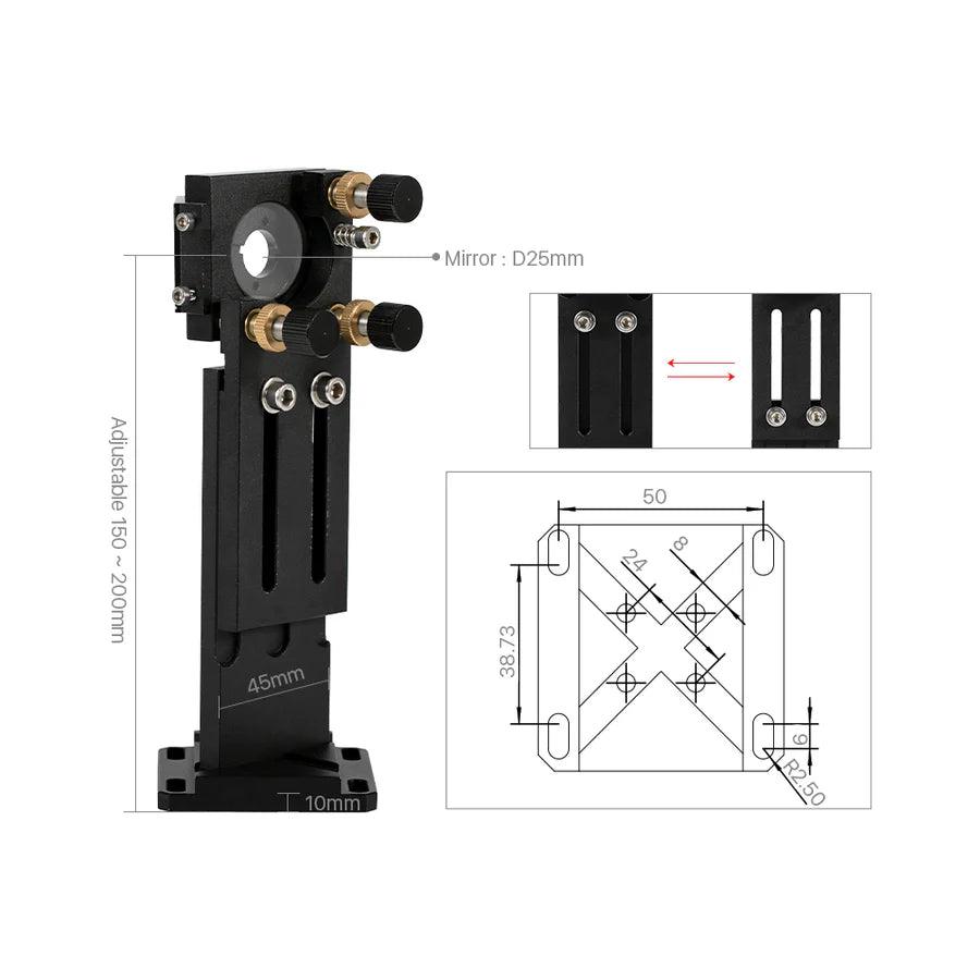 BMLaser E Series Black CO2 Laser Head Set With Focus Lens & Reflective Mirror*3