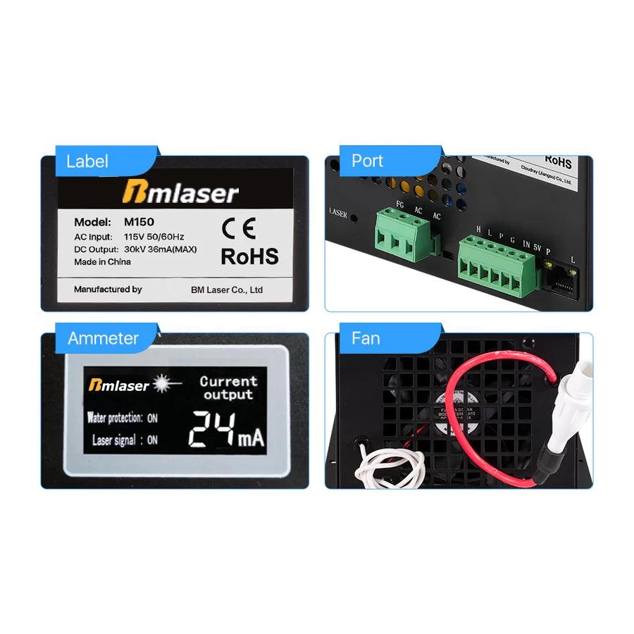 BMLaser 150W MYJG CO2 Laser Power Supply With LCD Display