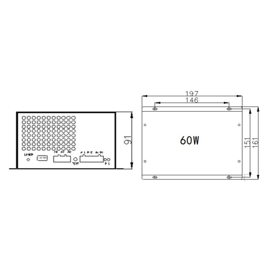 BMLaser 60W 115/230V MYJG CO2 Power Supply