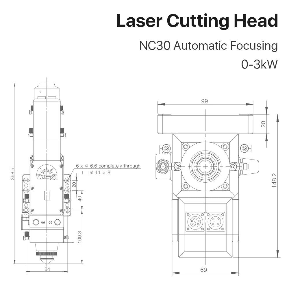BMLaser 0-3KW WSX NC30 Autofocus Laser Cutting Head