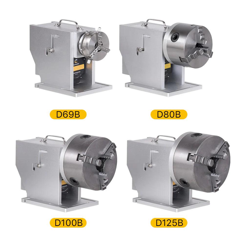 BMLaser D69 D80 D100 D125 B Series 3 Jaw Chuck Rotary Attachment Set