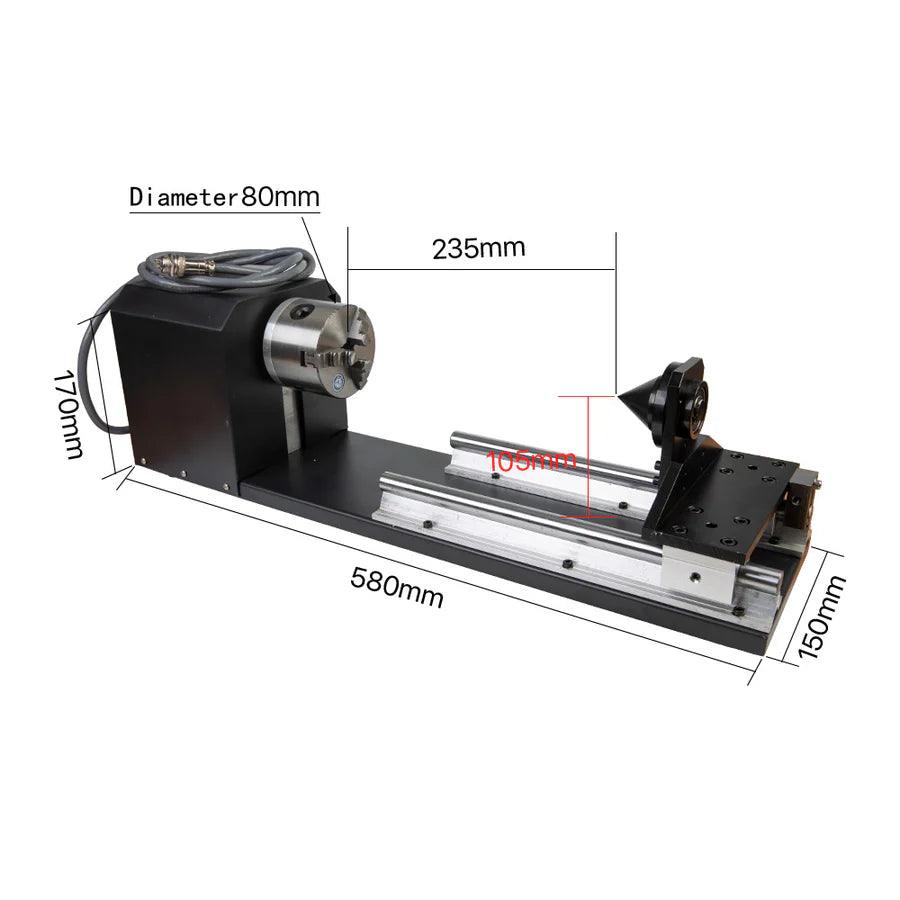 BMLaser Model B Rotary Engraving Attachment With Chucks