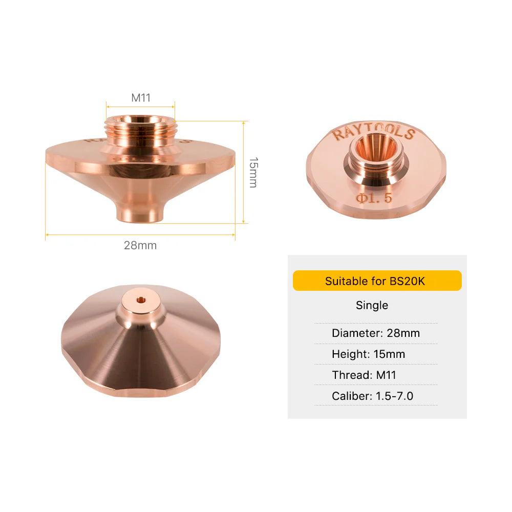 C Type Original Raytools Laser Single Layer Nozzle Caliber 1.5-7.0 For BS20K BMLaser-2